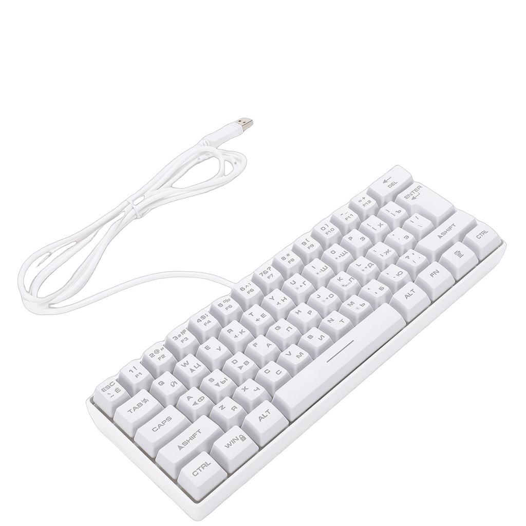 Russische Mechanische Gaming-Tastatur 61 Tasten Kompakt RGB Kabelgebunden Russisch Englisch Tastatur für Arbeit Geschäftsreise