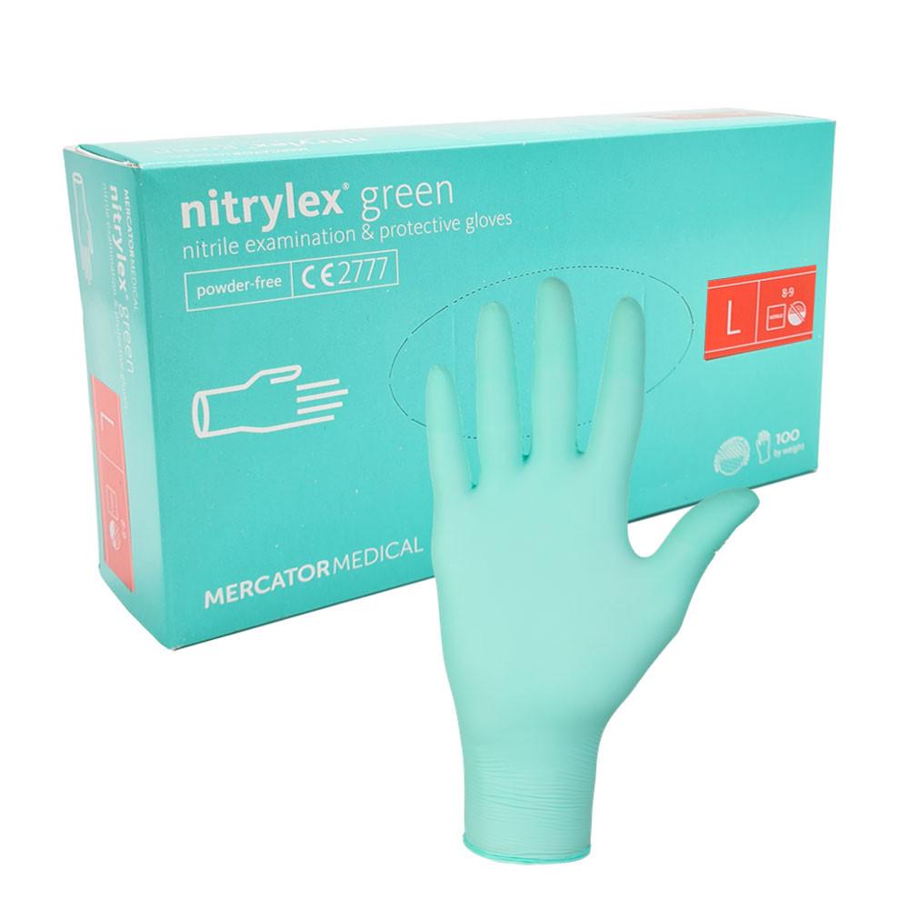 Nitrile Gloves Green Mercator Nitrylex Green 100 Pieces