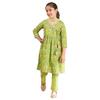 Dívčí bavlněný regular set kurta Pspeaches (KsGreenyellowjaal1 4Y Zelená