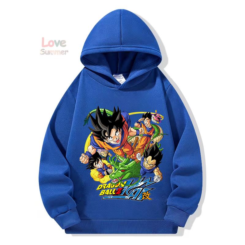 Anime hoodie 3-14 Years Kids DragonBall Clothes Goku Hoodie Boys Girls Sporty Ideal Daily Outdoor Wear Boys Hooded Sweatshirt