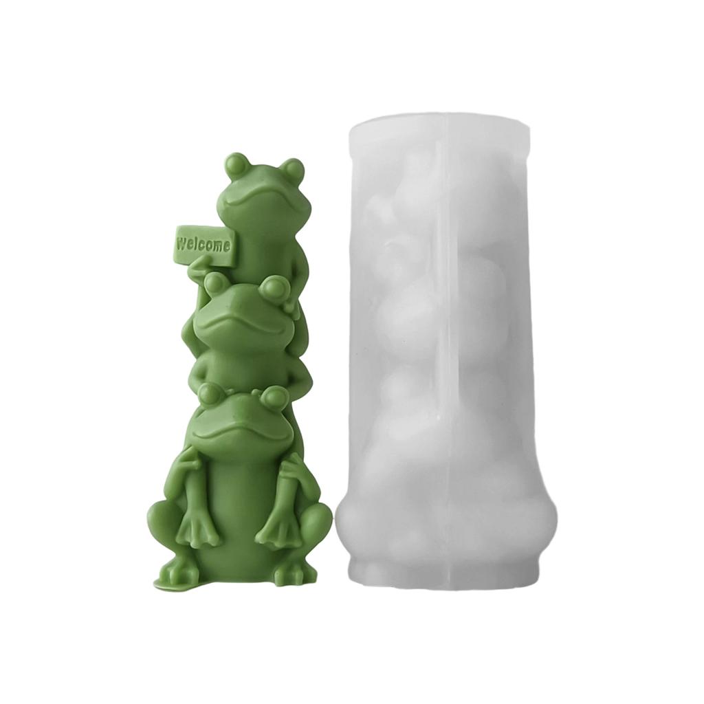 3D Frog Candle Mould Cartoon Animal Silicone Molds Ornament Molds Castings Molds Plasters Molds for Home Decoration