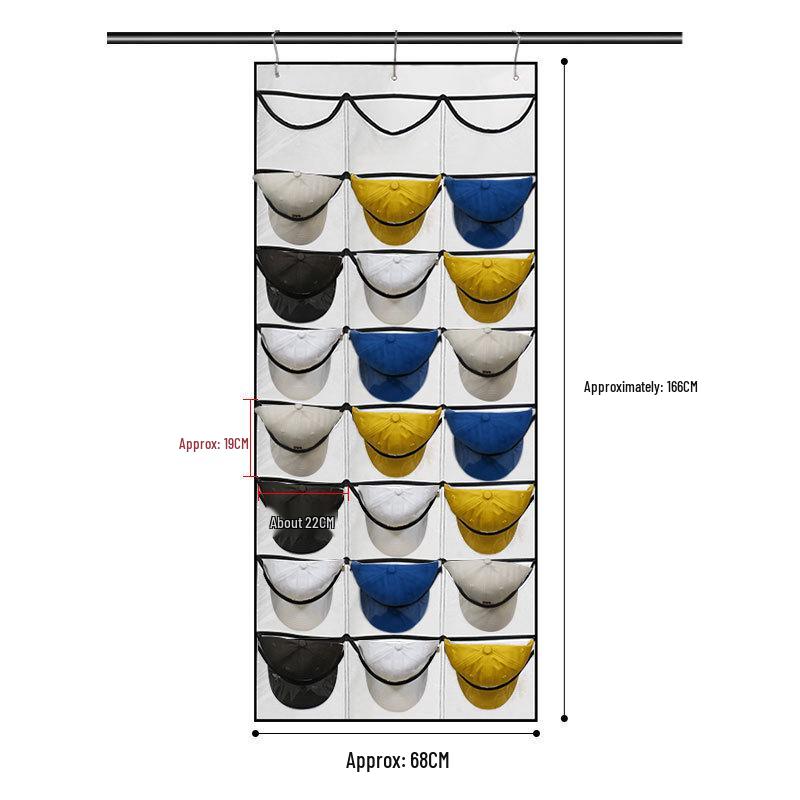 24-Grid Hanging Door Storage Organizer - No-Drill for Underwear, Bras, Socks, and Hats
