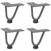 VidaXL Pieds en épingle à cheveux pour table basse 4 pièces Acier naturel 10 cm Acier massif 4012411