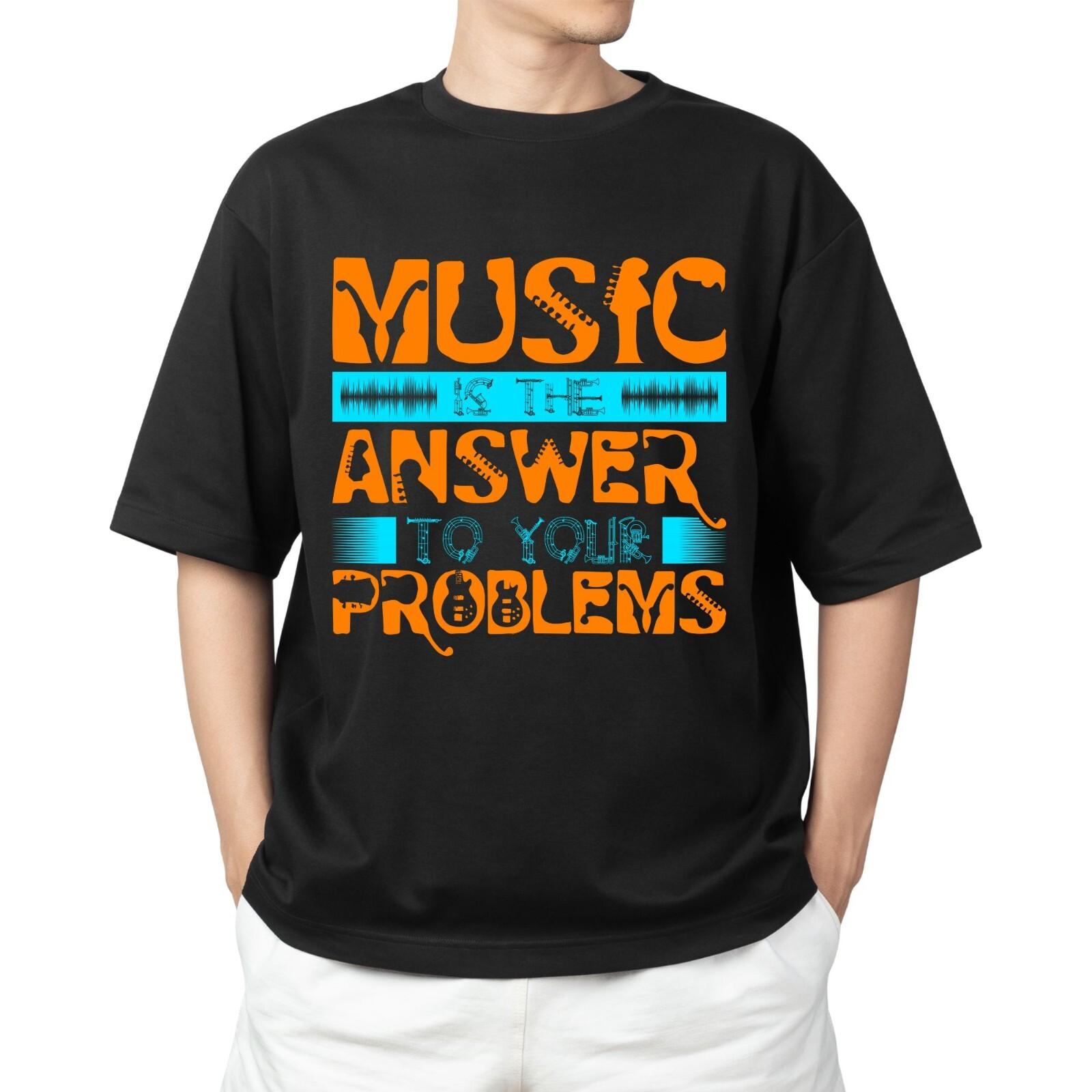 

Funny MUSIC Is The ANSWER T-shirt Men s Women s Tops Tees – DJ Club Dancing Tee | Gift for Her 2XL
