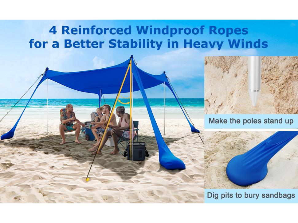 Portable Outdoor Sunshade Canopy: Beach Tent & Cooling Shelter for Camping & Fishing