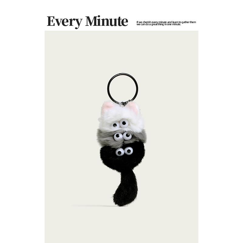 

Милый цельный брелок в виде кота-монстра, маленькая сумка-шарик, персональный корейский брелок, изысканный подвес для сумки