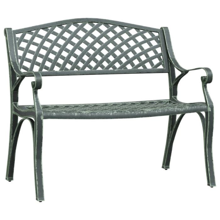 VidaXL Banc de jardin 102 cm Aluminium coulé Vert 317745