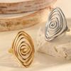 Retro Geometric Spiral Swirl Open Ring Stainless Steel Gold Color Trendy Finger Rings Minimalist Jewelry Gift Wholesale