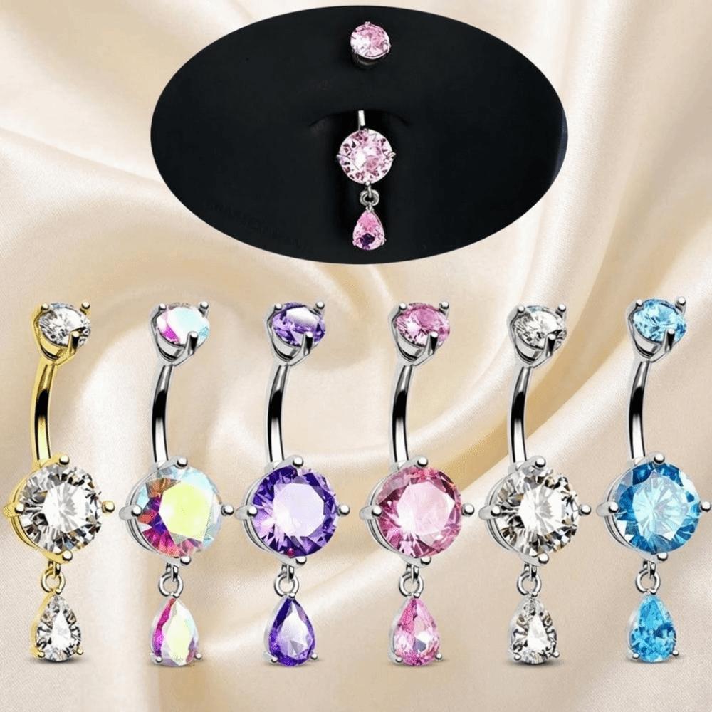 Teardrop Shape Navel Ring Crystal Belly Piercing Jewelry Fashion Belly Button Rings Daily