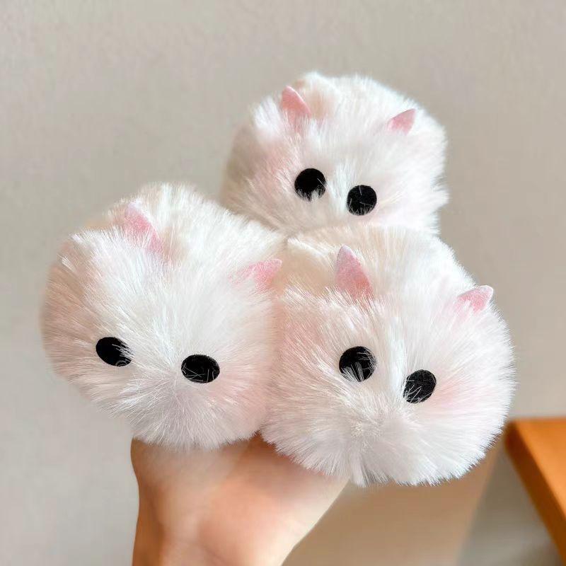 1Pcs Cute Fluffy Plush Little Rabbit Hair Clips Soft Touch For Girls Daily Wear Party Cosplay Small Gifts
