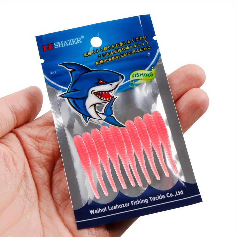 

10PCS 35mm lure soft bait thread soft bait mini soft worm straight tail lure false bait рожевий