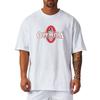 Mens Heavyweight Cotton Gym T-Shirt Loose Fit Round Neck Short Sleeve Fitness Workout