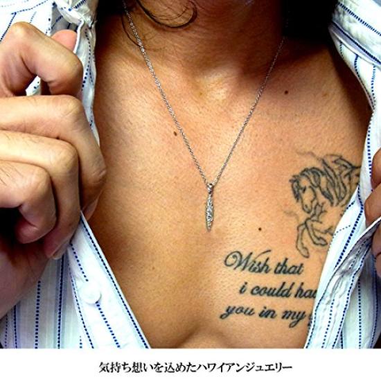 [Jurais] Hawaiian Jewelry Necklace Plumeria Scroll Honu K14 Surfboard 45-50