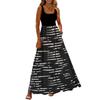 Ladies' striped printed summer casual and fashionable sleeveless long dress