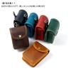 Whatna Natural Cowhide Leather Coin Purse Coin Case Mini Sacoche Carabiner Pouch Belt Loop Mini Waist Bag Pouch Thick Genuine Leather with Carabiner