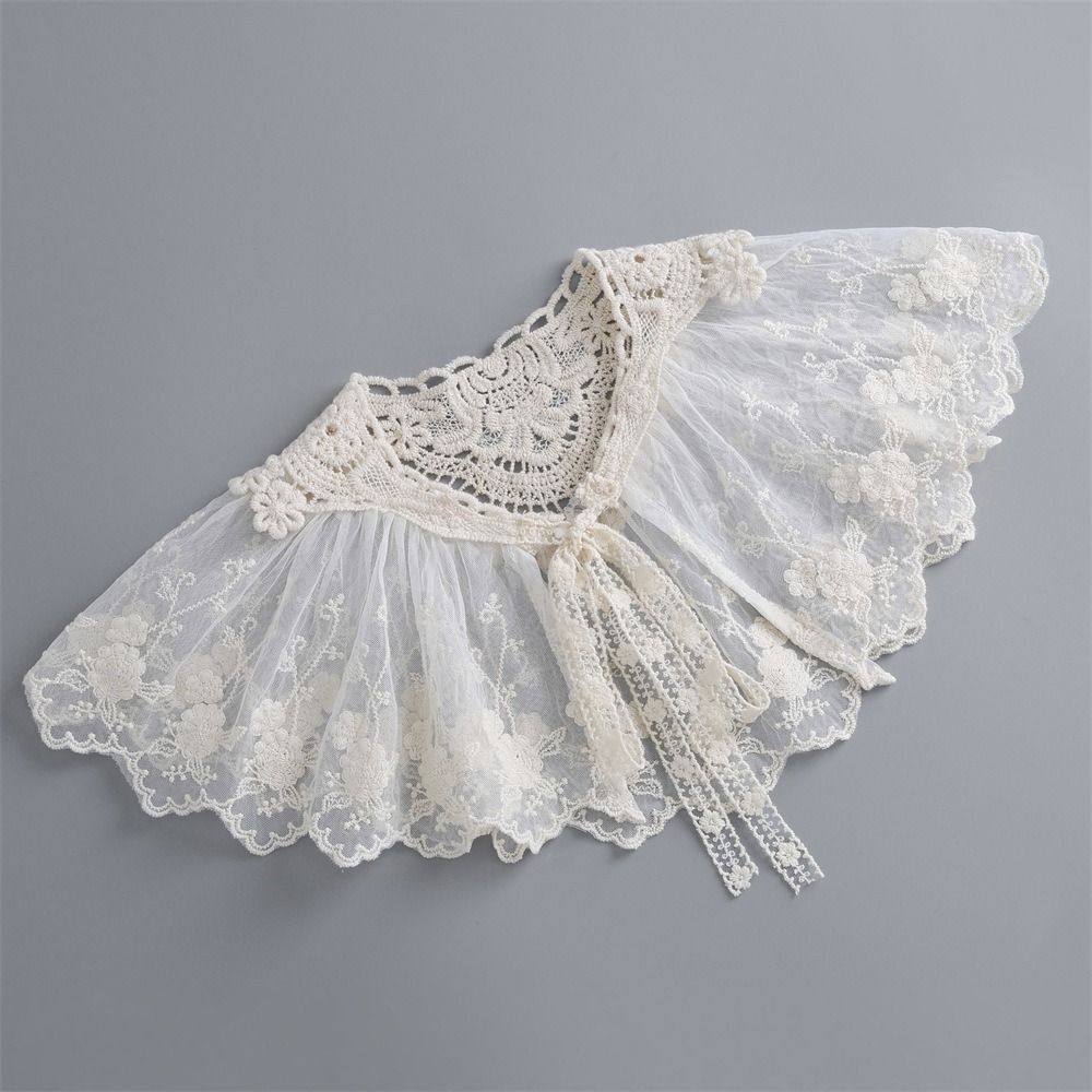 Cape Blouse False Collars Floral Small Shawl Retro Embroidered Lace Fake Collar Clothes Decoration