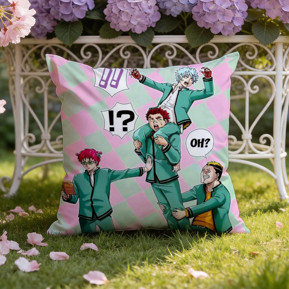 The D-Disastrous Life of S-Saiki K Cushion Cover Home & Car Dual-Scene Pillow Cover: Reversible for Premium Comfort