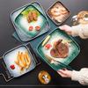 Neuer Nordischer Wind Steinmuster Keramik Quadratische Platte, Frühstücksteller, Geschirr, Steak Flache Platte, Dim Sum Salat, Westliche Platte