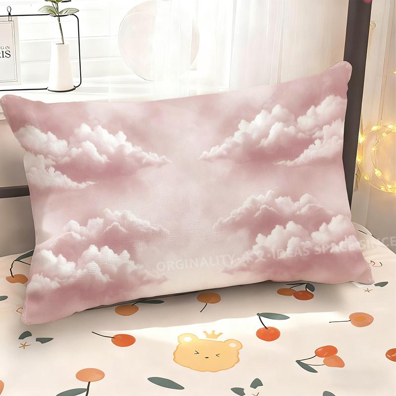Pink Clouds Pillowcase Design Suitable For Sofa Bedroom Car Pillow Cover Cushion Rectangular Back Cushion