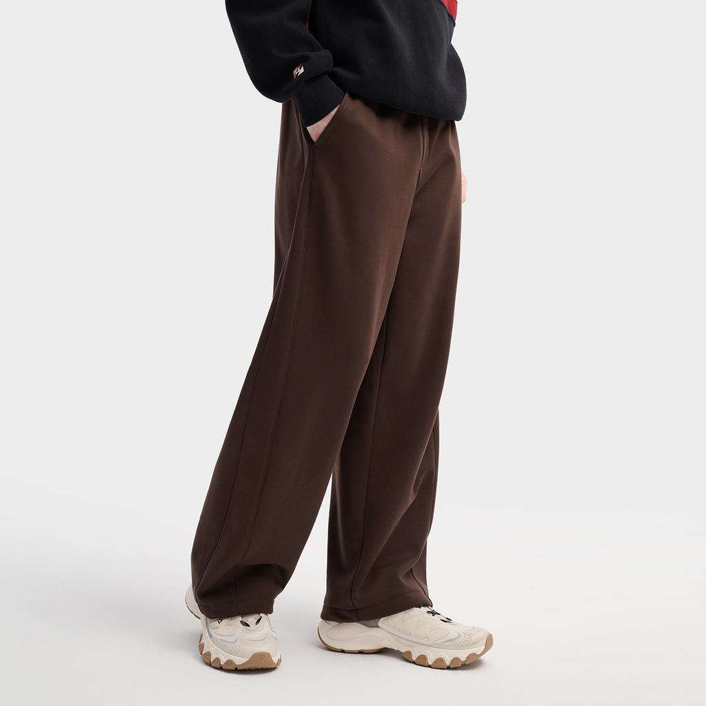 Fila Original Fleece Version Warm Fashion Simple Versatile Comfortable Casual Retro Classic Loose Knit Sports Pants Men Pants Dark-Brown F11M619603FBN
