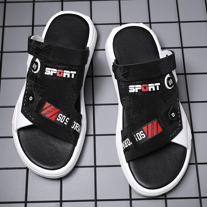 Fashion CYYTL Sandals For Men Slippers Leather Casual Outdoor Beach Slides 2024 Summer Male Shoes 2 Wear Flip-Flops Walking Fisherman