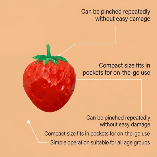 1/2Pcs Red Strawberry Stress Ball Realistic Mini Strawberry Squeeze Fidget Toy Stretchy Simulated Fruit Sensory Toy Party Favors