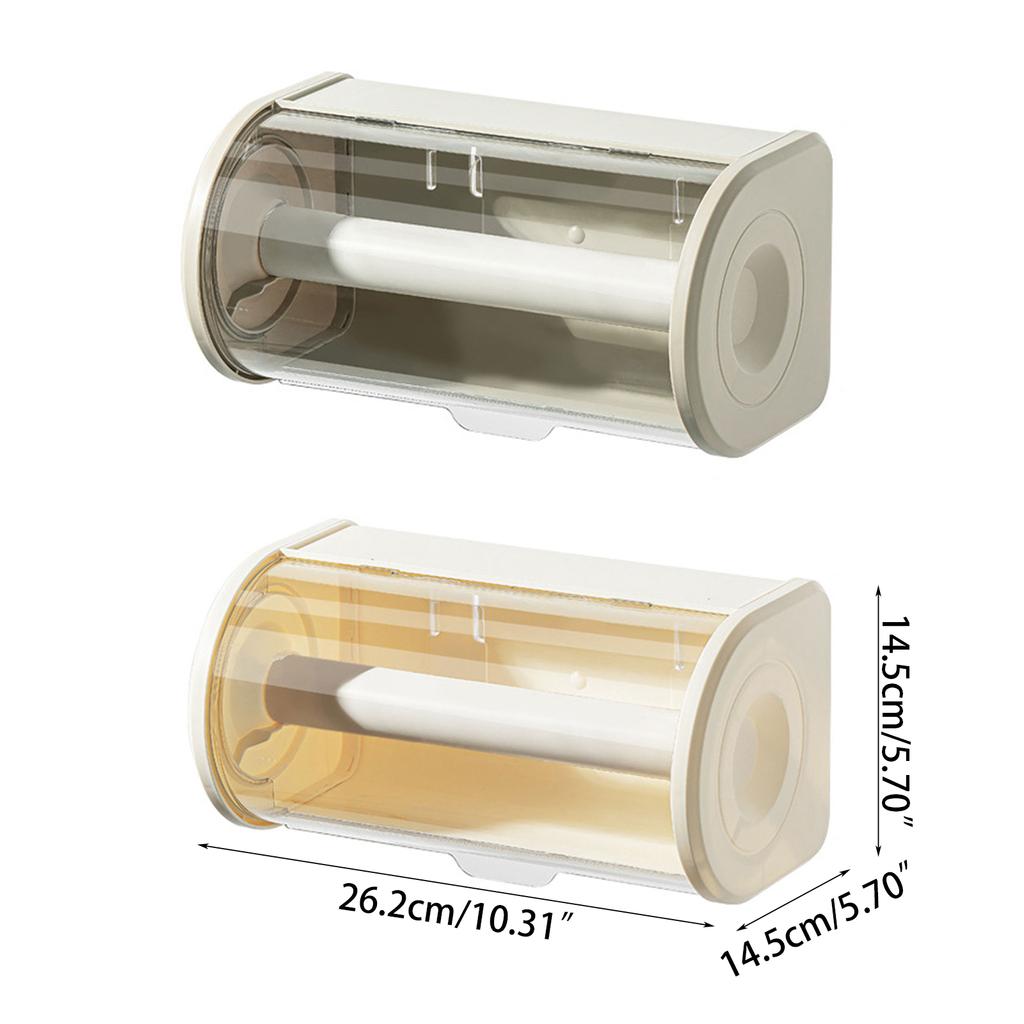 Wall Mount Paper Towel Storage Rack Napkin Holder with Clear Lid Convenient Tissue Dispenser for Kitchen and Bathroom