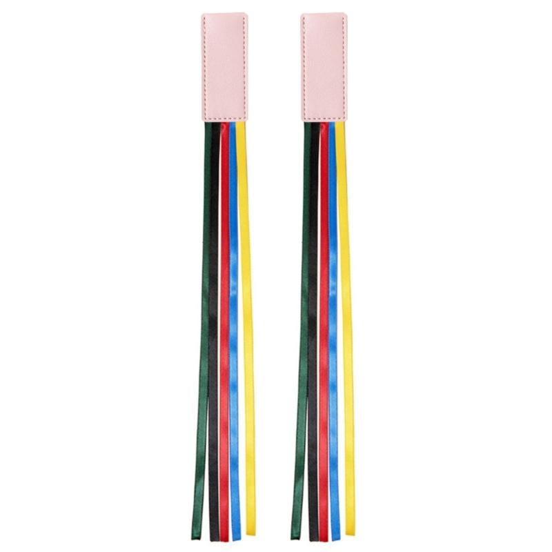 2 Pcs Book Markers with Colorful Ribbons PU Leather Reading Bookmarks Ribbon Page Markers for Book Lovers