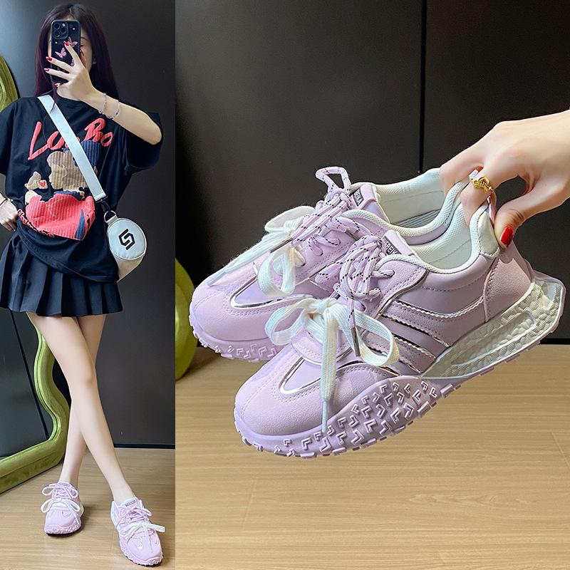 Ins Korean Version of the New Forrest Gump Shoes Women's 2025 Spring Student Sports Running Casual Shoes Platform Training Shoes W9529