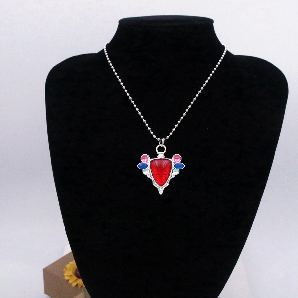 Anime JOJO's Bizarre Adventure Aizhe Redstone Necklace Joseph Cosplay Accessories Pendant Jewelry Props