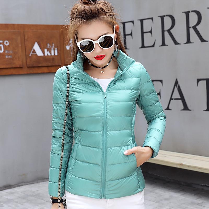 Ciepła puchowa kurtka damska Lekka puchowa kurtka damska Slim Slim Stand Collar Coat
