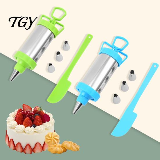 Handgehaltener Back-Auspresser für Kekse, Edelstahl-Keksverzierungs-Spritzbeutel-Set, Ergonomischer Druckspender und Professionelles Gebäckherstellungswerkzeug