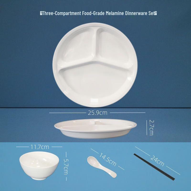 JINGRX Melamine Divided Cafeteria Trays 10-inch