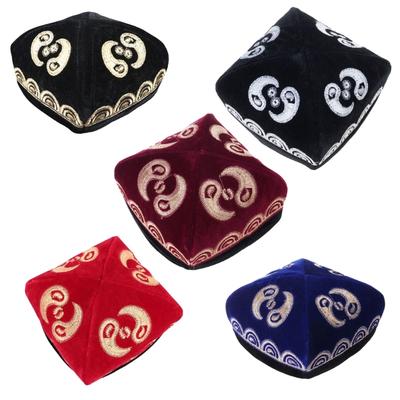 Ethnic Styles Embroidered Velvets Hat Cultural Enthusiasts Hat Unique Styles Hat for Fashion Enthusiasts