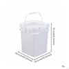 Square Bucket with Lid Versatile Use Fall Resistant Food Grade Storage Pail