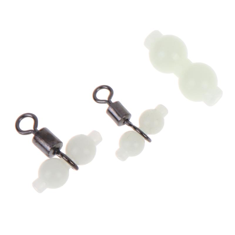 50Pcs Luminous Gourd Bead Fishing Swivel Connector Anti Tangle Tackle Accessories For Saltwater Freshwater Angling Supplies