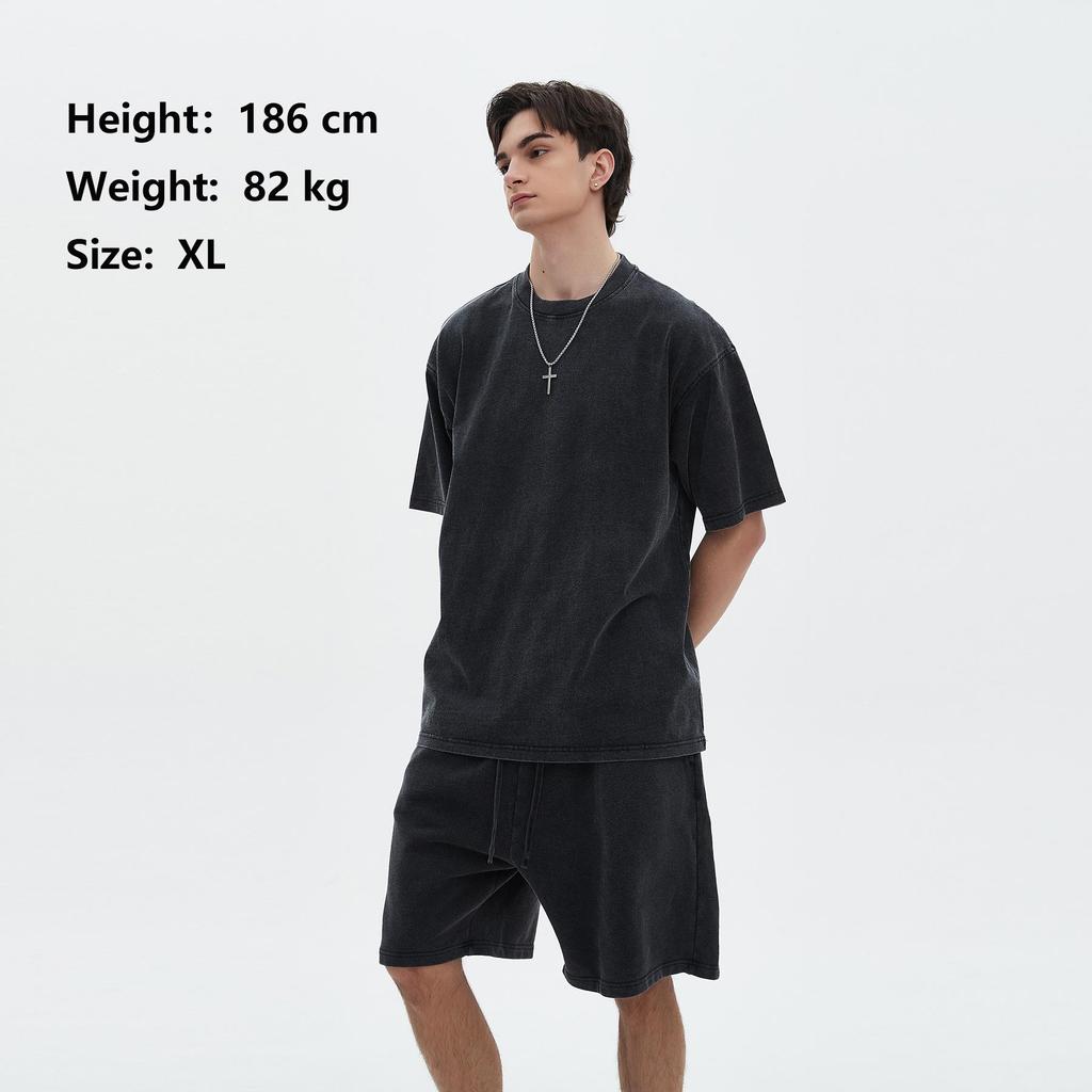 2024 Streetwear Retro Svart Unisex T-shirt i enfärgad färg