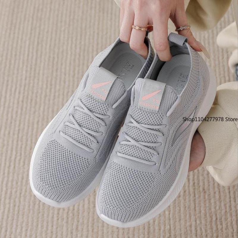 

Fashion Spring White Casual Shoes Breathable Non-slip Walking Sneakers Women Shoes Outdoor 2025 Comfortable Fashion Lace Up Running Shoe 35