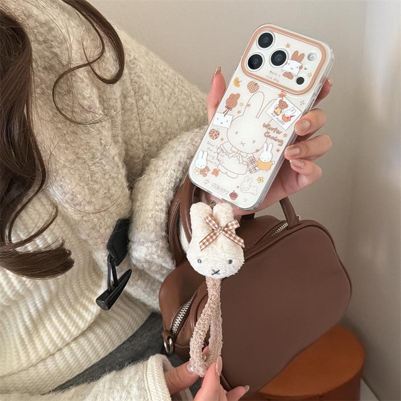 Maple Leaf Rabbit Illustration iPhone Case for iPhone17, 16ProMax, 15, 14 - Autumn/Winter Design