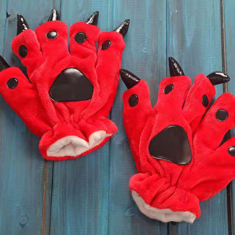 Unisex Dinosaur Claw Cotton Slippers: Cozy Autumn/Winter Velvet Heels, Large Sizes