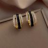 CAOSHI Elegant Daily Wearable Stud Earrings for Women Temperament Gold Color Engagement Jewelry Personalized Female Accessories