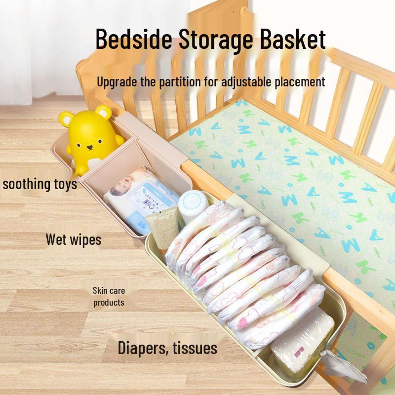 Bedside Hanging Diaper and Storage Organizer for Baby Crib