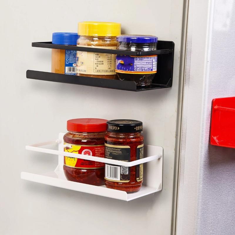 Magnetischer Kühlschrank-Aufbewahrungsständer Abnehmbarer Eisen-Organizer für Gewürze, Gewürze, Küchenspeisekammer Platzsparer