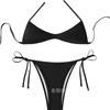 European And American New Bikini Split Solid Color Swimsuit Thong Sexy Split Swimsuit