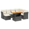 VidaXL Salon de Jardin avec Coussins 8 pcs, Canapés de Terrasse, Ensemble de Meubles de Patio, Mobilier d'Extérieur, Noir 3270951