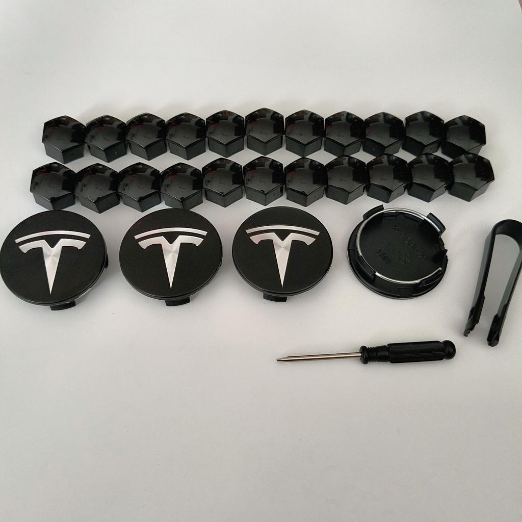 26 Stück 30 Stück Radnabendeckel für Tesla Model 3 Model Y 2025 Model Y Juniper Auto Radnabe Dekorationskappen Abzeichen Radmutterschutz