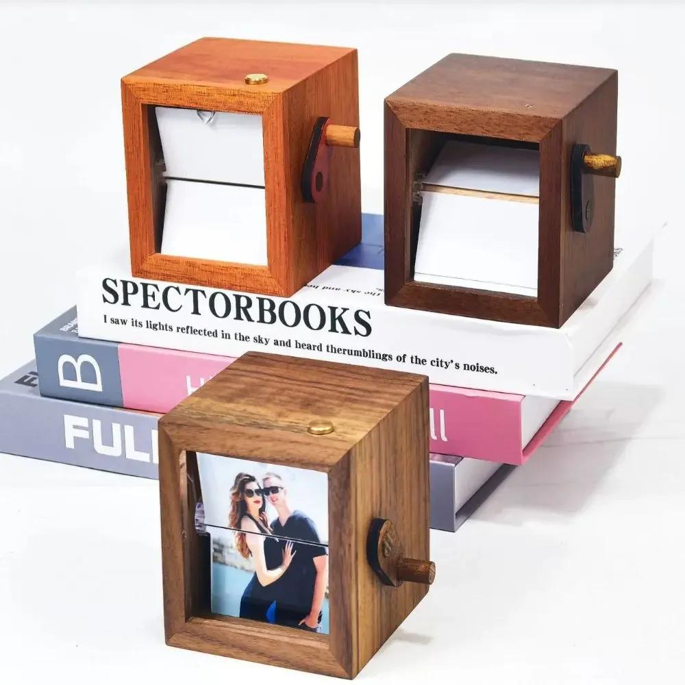 Hand-cranked Page-turning Photo Machine Luminous DIY Photo Frame Commemorative Decorative Photo Frame Desktop Ornaments