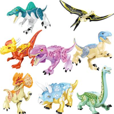 YG77087 Colorful Dinosaur Building Blocks 8 Tyrannosaurus Rex Double Crown Dragon Styx Dragon Small Particle Assembling Toys