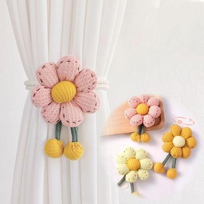 Fashion Flower Shape Curtain Tieback Elastic Band Adjustable Curtain Buckle New Cartoon Curtain Rope Curtain Tying Tool