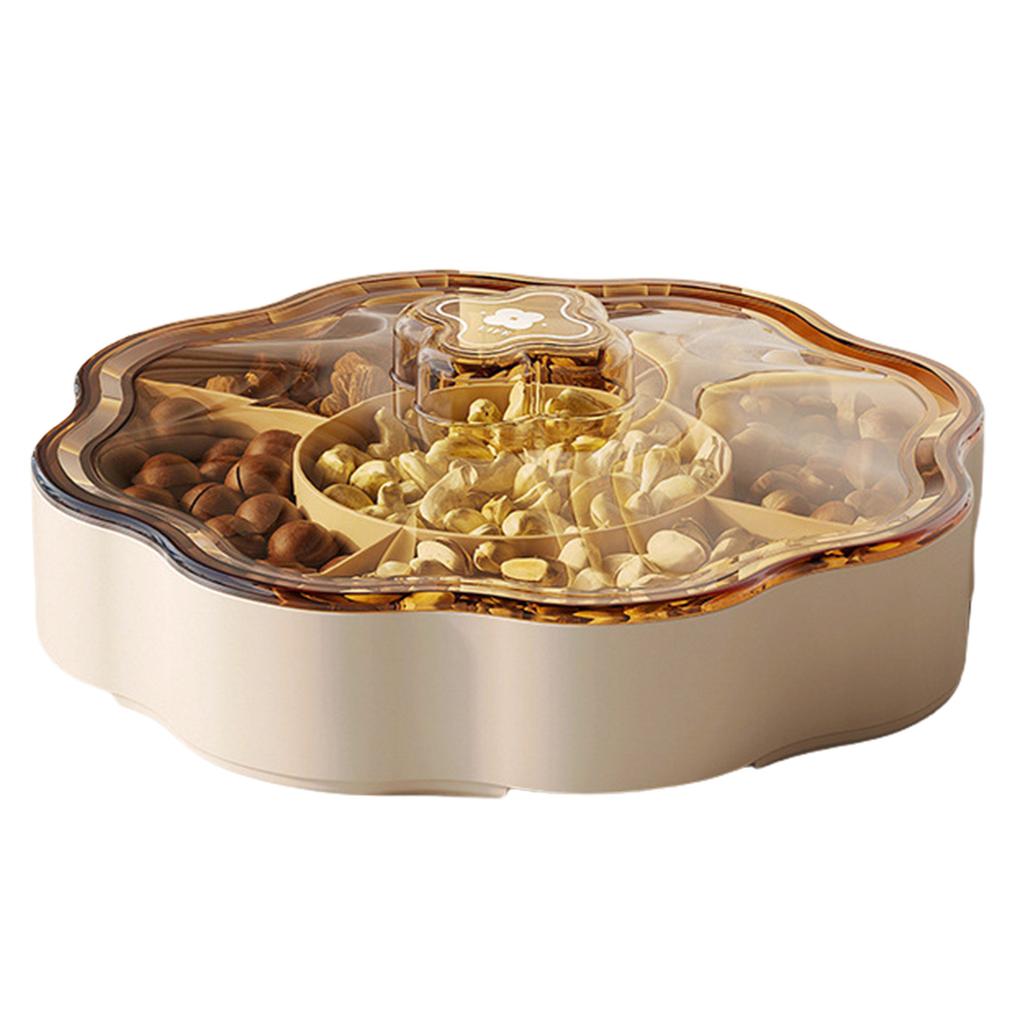 Candy Box Plastic Dry Fruit Container with Cover for Living Room 5 Compartments Snacks Organizer for Household Use